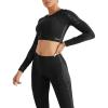 imageAUROLA Serpent 2 Piece Workout Sets for Women Long Sleeve Crop Gym Tops High Waist Scrunch Butt Lifting Leggings Yoga Pants