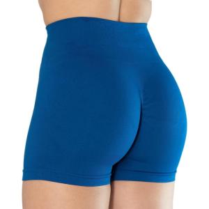 imageAUROLA Dream Collection Women Workout Shorts High Waist Gym Shorts Scrunch Butt Seamless Athletic ShortsCamolapis Blue