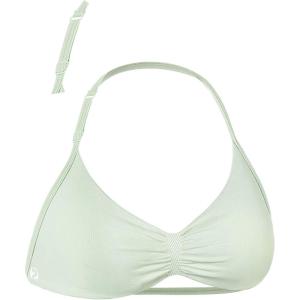 imageAUROLA Influence Adjustable Strappy Sports Bras for WomenLow Support Seamless Backless Padded Straps Impact Yoga Gym BraFog Green