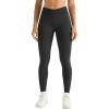 imageAUROLA Influence Crossover Waistband Workout Leggings for Women Seamless High Waist Athletic Scrunch Butt Gym Yoga PantsBlack