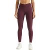 imageAUROLA Influence Crossover Waistband Workout Leggings for Women Seamless High Waist Athletic Scrunch Butt Gym Yoga PantsBlack Cherry