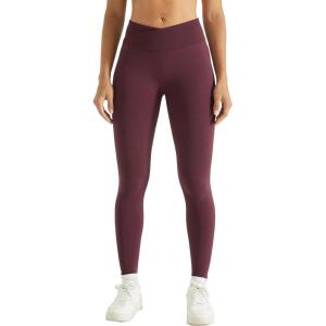 imageAUROLA Influence Crossover Waistband Workout Leggings for Women Seamless High Waist Athletic Scrunch Butt Gym Yoga PantsBlack Cherry