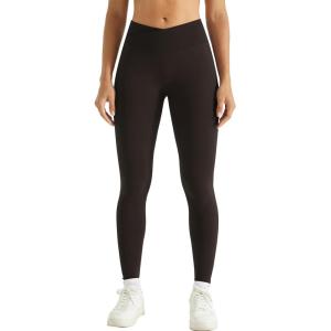 imageAUROLA Influence Crossover Waistband Workout Leggings for Women Seamless High Waist Athletic Scrunch Butt Gym Yoga PantsCoffee