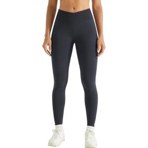 imageAUROLA Influence Crossover Waistband Workout Leggings for Women Seamless High Waist Athletic Scrunch Butt Gym Yoga PantsDark Grey