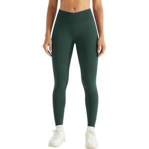imageAUROLA Influence Crossover Waistband Workout Leggings for Women Seamless High Waist Athletic Scrunch Butt Gym Yoga PantsEden Green
