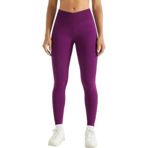 imageAUROLA Influence Crossover Waistband Workout Leggings for Women Seamless High Waist Athletic Scrunch Butt Gym Yoga PantsMagenta