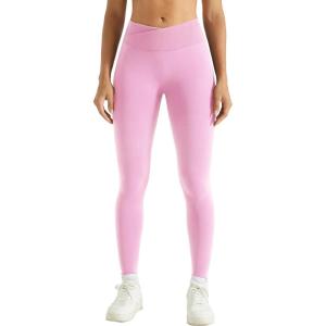 imageAUROLA Influence Crossover Waistband Workout Leggings for Women Seamless High Waist Athletic Scrunch Butt Gym Yoga PantsSweet Pink
