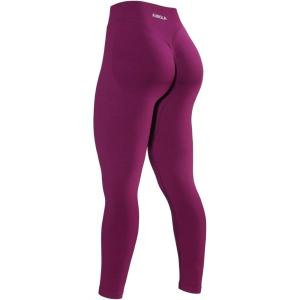 imageAUROLA Influence Workout Leggings for Women Seamless Compression Tummy Control Leggings Mid Rise Yoga PantsMagenta