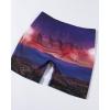 imageAUROLA Print Collection Fashion Shorts for WomenInside White Scrunch Seamless Pattern Active Workout ShortsCity Night