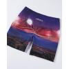 imageAUROLA Print Collection Fashion Shorts for WomenInside White Scrunch Seamless Pattern Active Workout ShortsCity Night