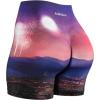 imageAUROLA Print Collection Fashion Shorts for WomenInside White Scrunch Seamless Pattern Active Workout ShortsCity Night