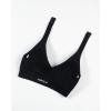 image:imageAUROLA Influence Halter Backless VNeck Sports Bra for Women OpenBack Padded Yoga Workout Crop Top with Adjustable StrapsBlack