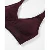 image:imageAUROLA Influence Halter Backless VNeck Sports Bra for Women OpenBack Padded Yoga Workout Crop Top with Adjustable StrapsBlack Cherry