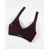 image:imageAUROLA Influence Halter Backless VNeck Sports Bra for Women OpenBack Padded Yoga Workout Crop Top with Adjustable StrapsBlack Cherry