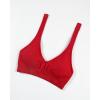 image:imageAUROLA Influence Halter Backless VNeck Sports Bra for Women OpenBack Padded Yoga Workout Crop Top with Adjustable StrapsChili Red