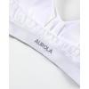 image:imageAUROLA Influence Halter Backless VNeck Sports Bra for Women OpenBack Padded Yoga Workout Crop Top with Adjustable StrapsCrescent White