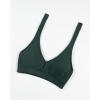 image:imageAUROLA Influence Halter Backless VNeck Sports Bra for Women OpenBack Padded Yoga Workout Crop Top with Adjustable StrapsEden Green
