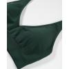 image:imageAUROLA Influence Halter Backless VNeck Sports Bra for Women OpenBack Padded Yoga Workout Crop Top with Adjustable StrapsEden Green