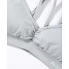 image:imageAUROLA Mercury Workout Sports Bras Women Athletic Removable Padded Backless Strapy Minimal Crop TopDark Blackglacier Greychinese Red
