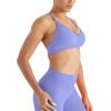 image:imageAUROLA Mercury Workout Sports Bras Women Athletic Removable Padded Backless Strapy Minimal Crop TopDark Blackjacarandapink
