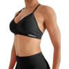 image:imageAUROLA Mercury Workout Sports Bras Women Athletic Removable Padded Backless Strapy Minimal Crop TopDark Blackjacarandapink