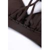 image:imageAUROLA Mercury Workout Sports Bras Women Athletic Removable Padded Backless Strapy Minimal Crop TopJava Coffee