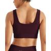 image:imageAUROLA Power Womens Square Back Basic Sports Bra  Square Neck Padded Low Impact Yoga Bra Workout Crop TopBlack Cherry