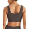 image:imageAUROLA Power Womens Square Back Basic Sports Bra  Square Neck Padded Low Impact Yoga Bra Workout Crop TopChestnut Brown