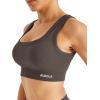 image:imageAUROLA Power Womens Square Back Basic Sports Bra  Square Neck Padded Low Impact Yoga Bra Workout Crop TopChestnut Brown