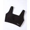image:imageAUROLA Power Womens Square Back Basic Sports Bra  Square Neck Padded Low Impact Yoga Bra Workout Crop TopChocolate Torte