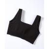 image:imageAUROLA Power Womens Square Back Basic Sports Bra  Square Neck Padded Low Impact Yoga Bra Workout Crop TopChocolate Torte