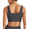image:imageAUROLA Power Womens Square Back Basic Sports Bra  Square Neck Padded Low Impact Yoga Bra Workout Crop TopDark Grey
