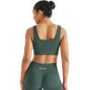 image:imageAUROLA Power Womens Square Back Basic Sports Bra  Square Neck Padded Low Impact Yoga Bra Workout Crop TopEden Green