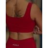 image:imageAUROLA Power Womens Square Back Basic Sports Bra  Square Neck Padded Low Impact Yoga Bra Workout Crop TopFlame Red