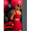 image:imageAUROLA Power Womens Square Back Basic Sports Bra  Square Neck Padded Low Impact Yoga Bra Workout Crop TopFlame Red