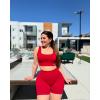 image:imageAUROLA Power Womens Square Back Basic Sports Bra  Square Neck Padded Low Impact Yoga Bra Workout Crop TopFlame Red