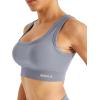 image:imageAUROLA Power Womens Square Back Basic Sports Bra  Square Neck Padded Low Impact Yoga Bra Workout Crop TopFog Grey