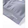 image:imageAUROLA Power Womens Square Back Basic Sports Bra  Square Neck Padded Low Impact Yoga Bra Workout Crop TopFog Grey