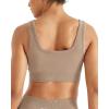 image:imageAUROLA Power Womens Square Back Basic Sports Bra  Square Neck Padded Low Impact Yoga Bra Workout Crop TopNatural