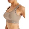 image:imageAUROLA Power Womens Square Back Basic Sports Bra  Square Neck Padded Low Impact Yoga Bra Workout Crop TopNatural