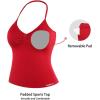 image:imageAUROLA Womens Influence Longline Strappy Halter Workout Tank TopChili Red