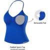 image:imageAUROLA Womens Influence Longline Strappy Halter Workout Tank TopKlein Blue
