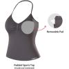 image:imageAUROLA Womens Influence Longline Strappy Halter Workout Tank TopPlum Truffle