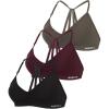 image:imageAUROLA Mercury Workout Sports Bras Women Athletic Removable Padded Backless Strapy Minimal Crop TopDark Blackchestnut Brownfig