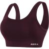 image:imageAUROLA Power Womens Square Back Basic Sports Bra  Square Neck Padded Low Impact Yoga Bra Workout Crop TopBlack Cherry