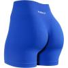 image:imageAUROLA Power Workout Shorts for Women Tummy Control Squat Proof Ribbed Thick Seamless Scrunch Active ShortKlein Blue
