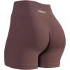 image:imageAUROLA Power Workout Shorts for Women Tummy Control Squat Proof Ribbed Thick Seamless Scrunch Active ShortPeppercorn