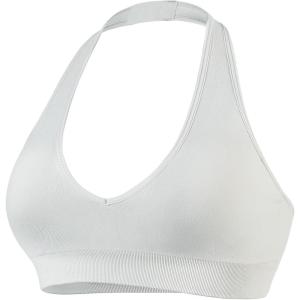 image:imageAUROLA Influence Halter Backless VNeck Sports Bra for Women OpenBack Padded Yoga Workout Crop Top with Adjustable StrapsGlacier Gray