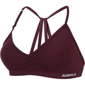 image:imageAUROLA Mercury Workout Sports Bras Women Athletic Removable Padded Backless Strapy Minimal Crop TopFig