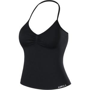 image:imageAUROLA Womens Influence Longline Strappy Halter Workout Tank TopBlack